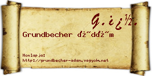 Grundbecher Ádám névjegykártya